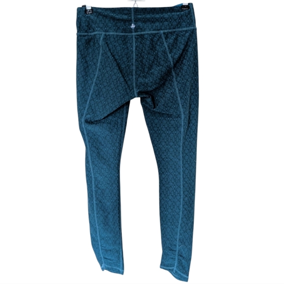 prAna Misty Yoga Leggings Jacquard Print Teal Low Rise Yoga Women's size Small - Picture 2 of 14